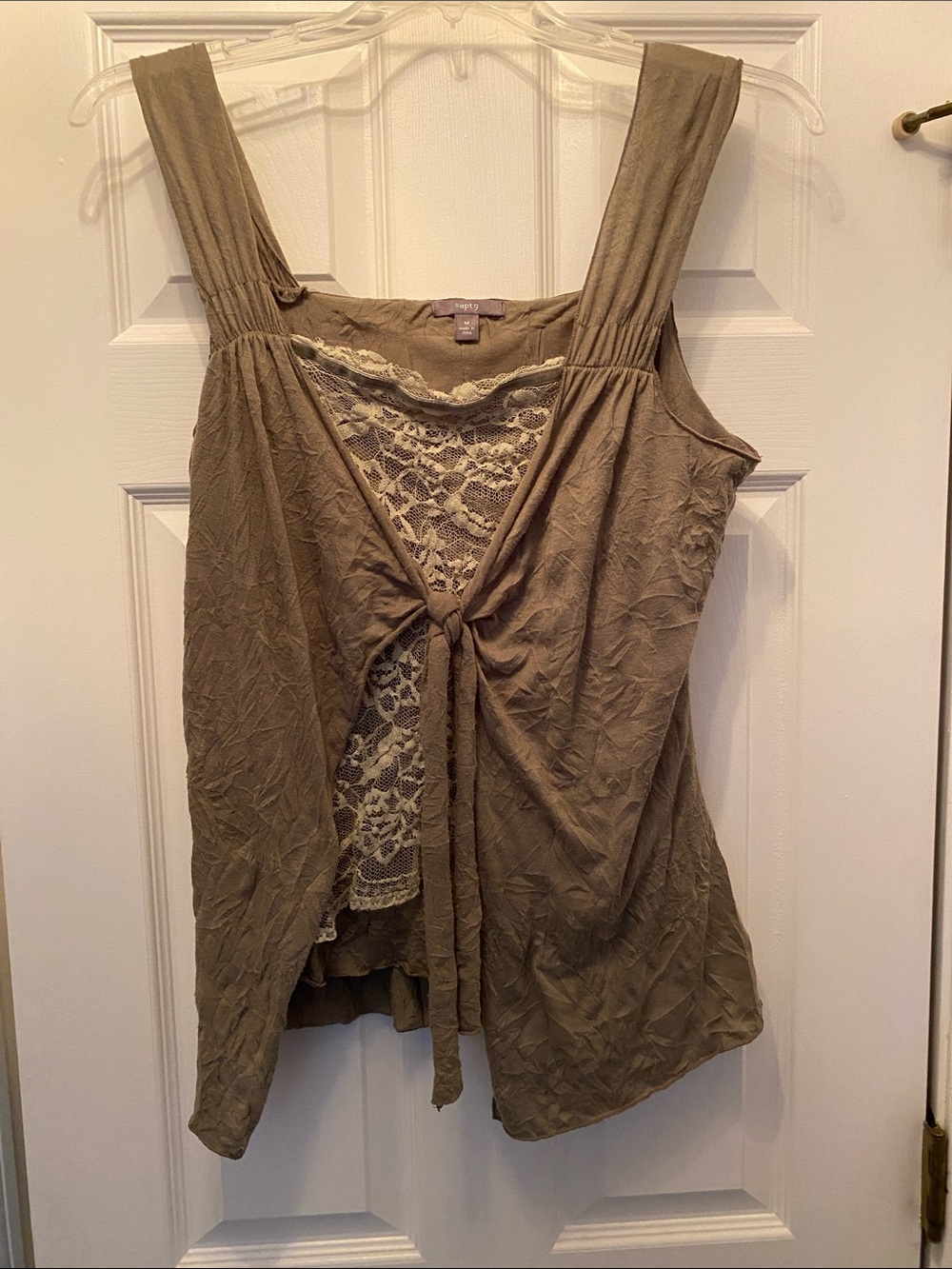 Apt. 9 feminine Lace-Inset Tie-Front Top